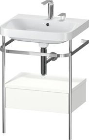 Duravit Möbelwaschtisch-Kombi Happy D.2 Plus in Weiß mit 2 Waschbecken und 1 Schublade, B/T: 57,5 x 49 cm - Bild 1