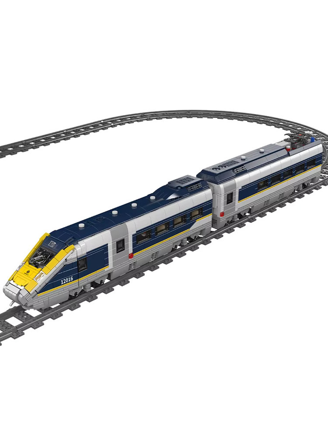 Mould King 12016 RC Europe Star E320 Technische Eisenbahn Baustein-Set Dampflokomotive in Blau - Bild 5