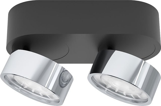 LUX-IT Swing 75 Round LED-Deckenstrahler 2-flammig, Schwarz und Chrom, dimmbar mit Dim2Warm Funktion (1800K - 3000K) - Bild 1