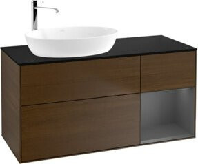 V&B Waschtischunterschrank Finion in Walnuss, Breite: 120 cm, Tiefe: 50,1 cm, lackiert - Bild 1