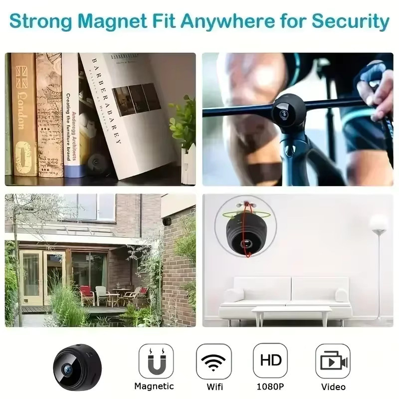 Lenovo A9 WLAN-Sicherheitskamera Mini Camcorder mit 1080P HD Auflösung und Nachtsicht in Schwarz - Bild 2