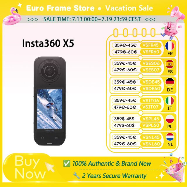 Insta360 X5 Action Kamera Standard Bundle in Schwarz mit 1/1,28-Zoll-Sensor - Bild 1