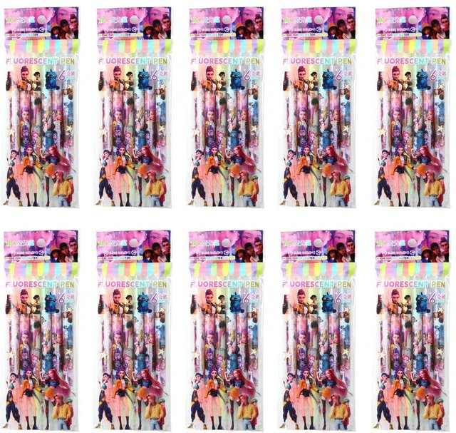 6-teiliges Set Dual-Spitzen Textmarker von Yiran toy 1 in Multicolour für Anime Journaling und Zeichnen - Bild 1