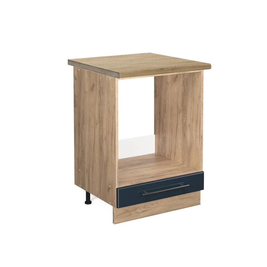 Vicco Herdumbauschrank Fame-Line in Dunkelblau Hochglanz und Goldkraft Eiche, Breite: 60 cm - Bild 2