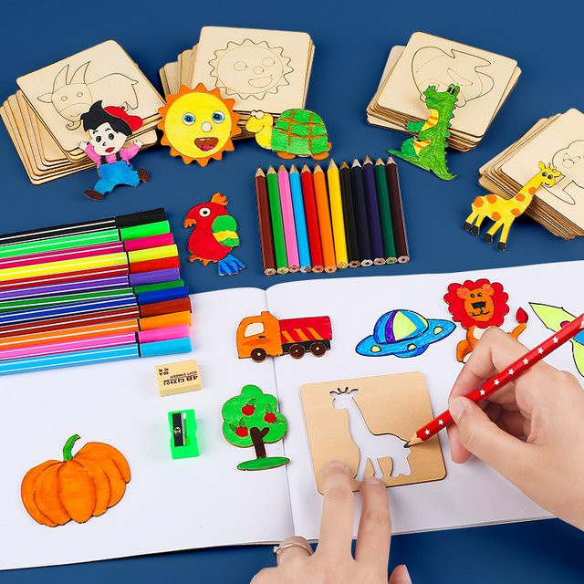 Lee's Sharing Montessori Zeichnung Spielzeug, Holz, 20-teiliges Set - Bild 1