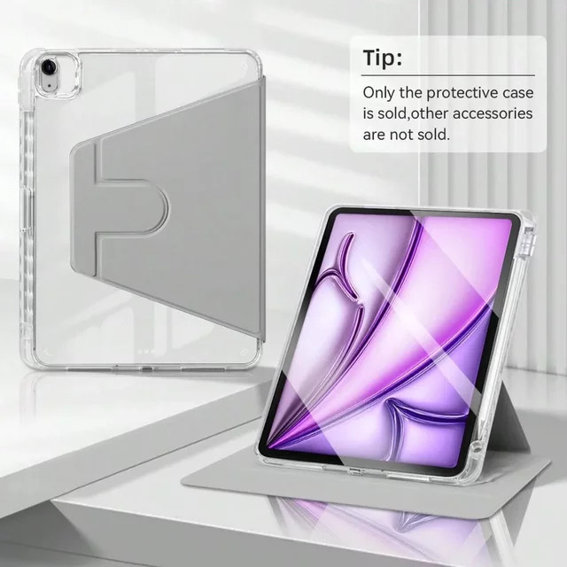 Drehbare stoßfeste Acryl-Schutzhülle für Apple iPad in Transparent oder Blau - Bild 1