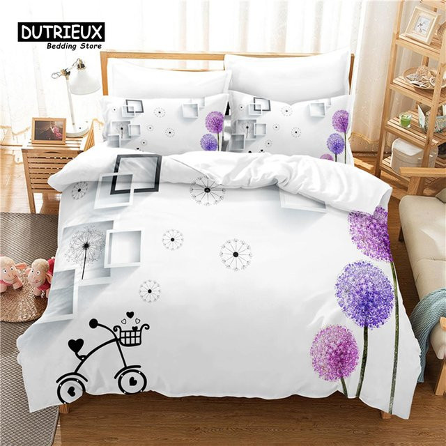 Bettwäsche-Set mit kreativem Grafikdesign von Binchi Outdoor Product, weiß, atmungsaktiv und weich, US King, B: 264 cm, H: 228 cm - Bild 1