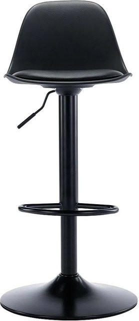 Barhocker Xafy Vente-unique Schwarz mit Metallgestell und Kunstleder, Höhe: 390 cm, Breite: 41 cm, Tiefe: 41 cm - Bild 1