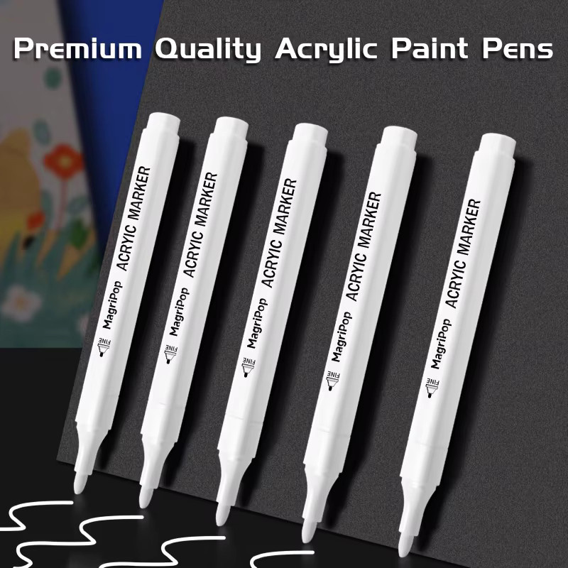 Magritte Weiße Acrylmarker Permanent Fine Tip Künstlerbedarf für Kunststoff, Stein und Metall - Bild 3