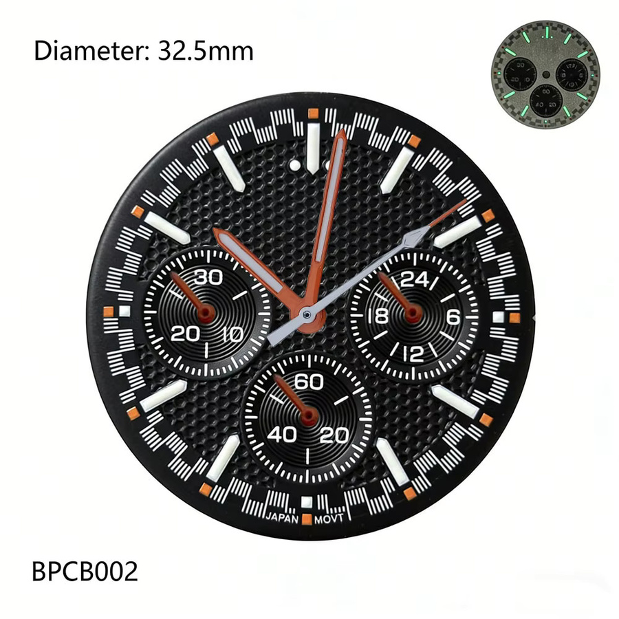Chronographen-Zifferblatt VK63, Grün-Blau, 32,5 mm, Unisex - Bild 1