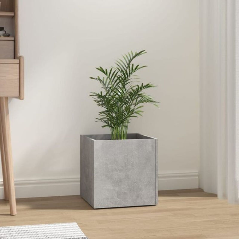 Vidaxl Pflanzgefäß in Grau aus Holzwerkstoff und Beton, quadratisch, B/T/H: 40 x 40 x 40 cm - Bild 1