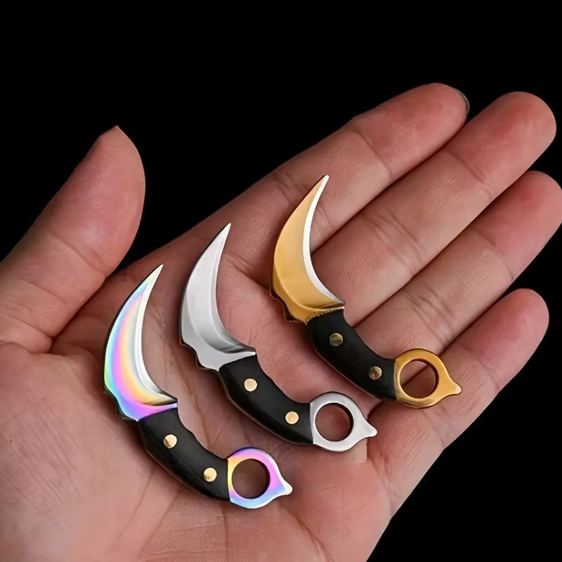 Mwyhmut Mini-Klappmesser als tragbares Outdoor-Messer mit Schlüsselanhänger zur Selbstverteidigung - Bild 1
