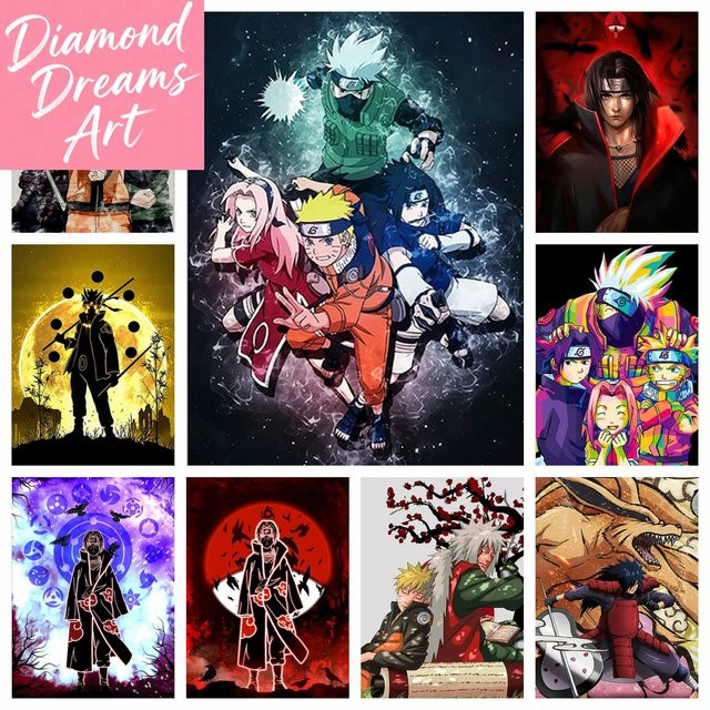 KAYOU Diamant-Malerei-Set Naruto Uchiha Itachi DIY Japanisches Anime Mosaik in Multicolour, B/H: 30 x 20 cm - Bild 1