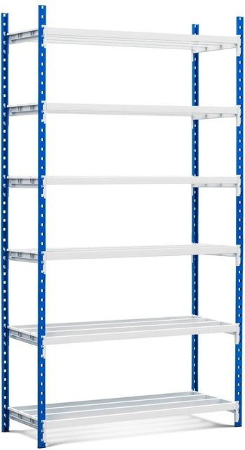 PROREGAL Fachbodenregal Maximus Pro mit 6 Ebenen, H x B x T: 280 x 125 x 50 cm, Lichtblau-Lichtgrau - Bild 1