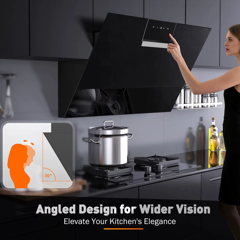 TopStrong Wandmontierte Dunstabzugshaube in Schwarz mit 800 m3/h Luftleistung, A+++ Energieeffizienz, LED-Touch-Steuerung und Umluft- oder Abluftoption, Breite: 90 cm - Bild 6