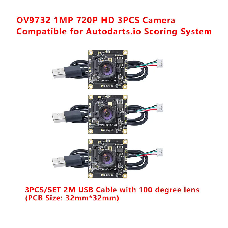 HBV Kameramodul HBV OV9732/OV2710 100 Grad 1MP/2MP für Autodarts IO Punktezählsystem in Schwarz - Bild 2
