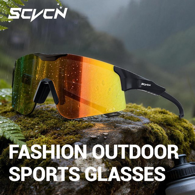 SCVCN Sportsonnenbrille Herren, Vollrand, Kunststoff - Bild 1
