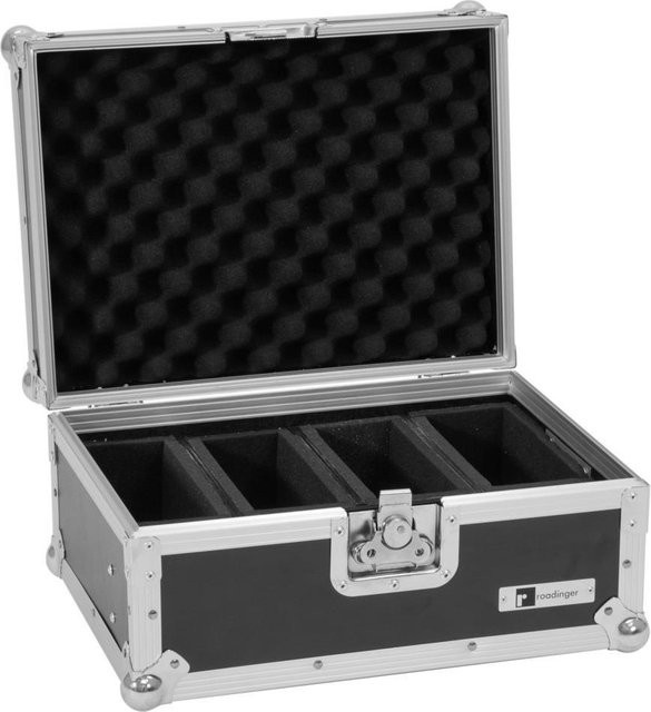 Roadinger Flightcase EC-4AC 4x AKKU Flat Light Serie in Schwarz - Bild 1
