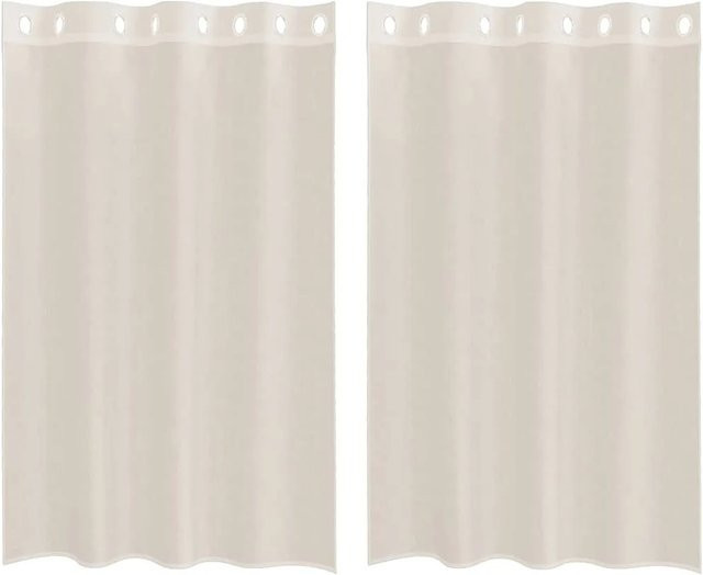 vidaXL Voile Vorhänge mit Ösen, 2er Set, Beige, B: 140 cm, H: 175 cm - Bild 1