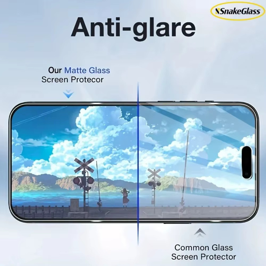 ZMZE 5er-Pack Matte Schutzfolie aus gehärtetem Glas für iPhone, Anti-Fingerabdruck Schutzfilm, Transparent - Bild 5