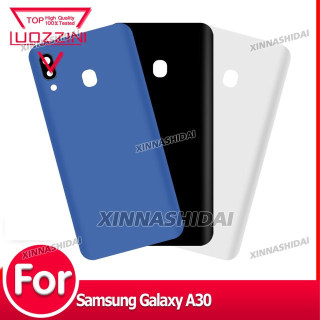 Samsung Galaxy A30 Ersatzgehäuse Rückseite aus Kunststoff in Blau mit Kameraobjektiv-Ausschnitt - Bild 1