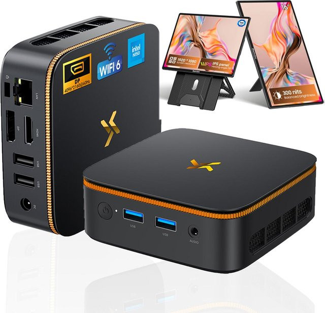 Huidun H50 Mini-PC mit AMD Ryzen 3300U, 16GB RAM, 512GB SSD und Windows 11 Pro in Schwarz - Bild 1