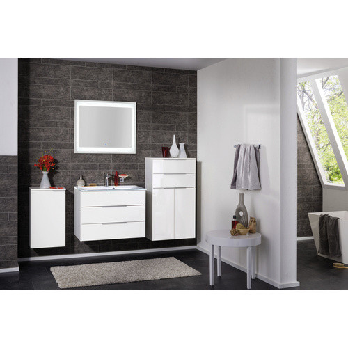 Fackelmann Doppel-Midischrank Kara in Weiß mit 2 Türen und 2 Schubladen, B/H/T: 60,4 x 106,5 x 32 cm - Bild 2