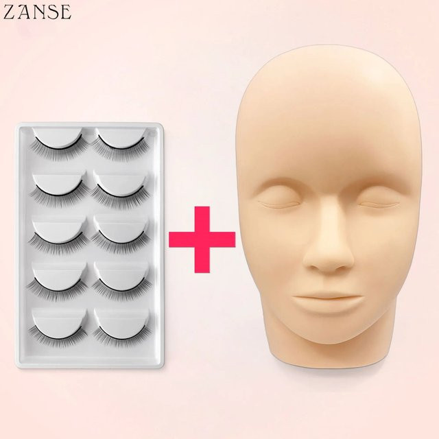 ZANSE Wimpernverlängerungs-Trainingskopf mit Wimpernpaket, Unisex - Bild 1