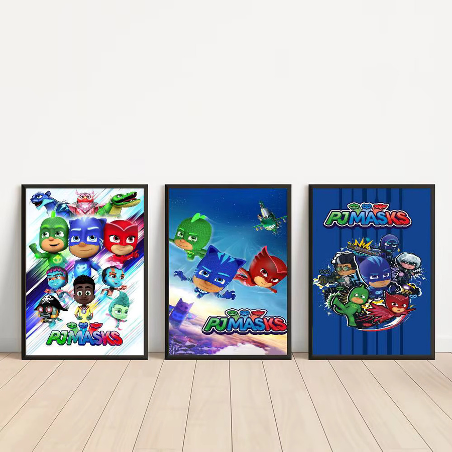 PJ Masks Vintage-Poster als selbstklebender Retro-Kraftpapieraufkleber in Mehrfarbig, Rechteckig, 15 x 15 cm - Bild 2