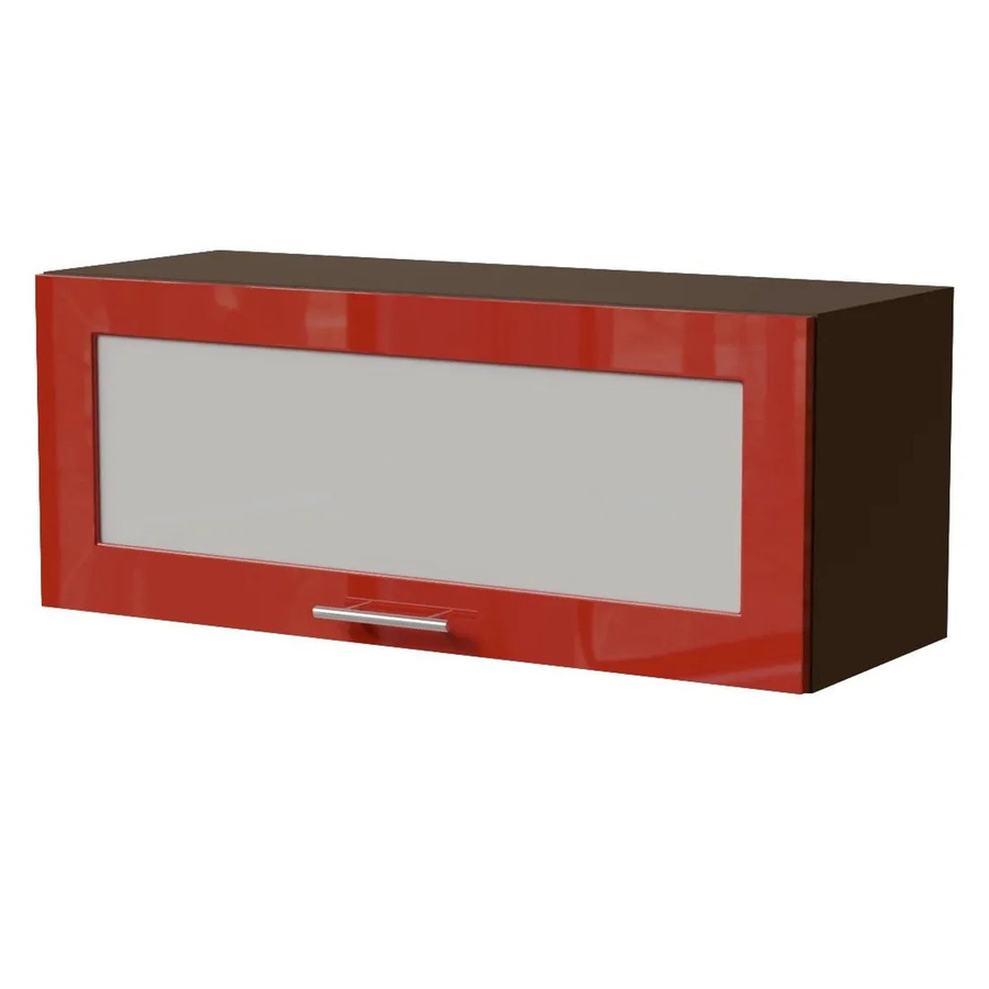 Feldmann-Wohnen Klapphängeschrank Brerra W4BS/90 WKF in Lava Karminrot Hochglanz mit Milchglastüren, B/T/H: 90 x 32,5 x 36 cm - Bild 2