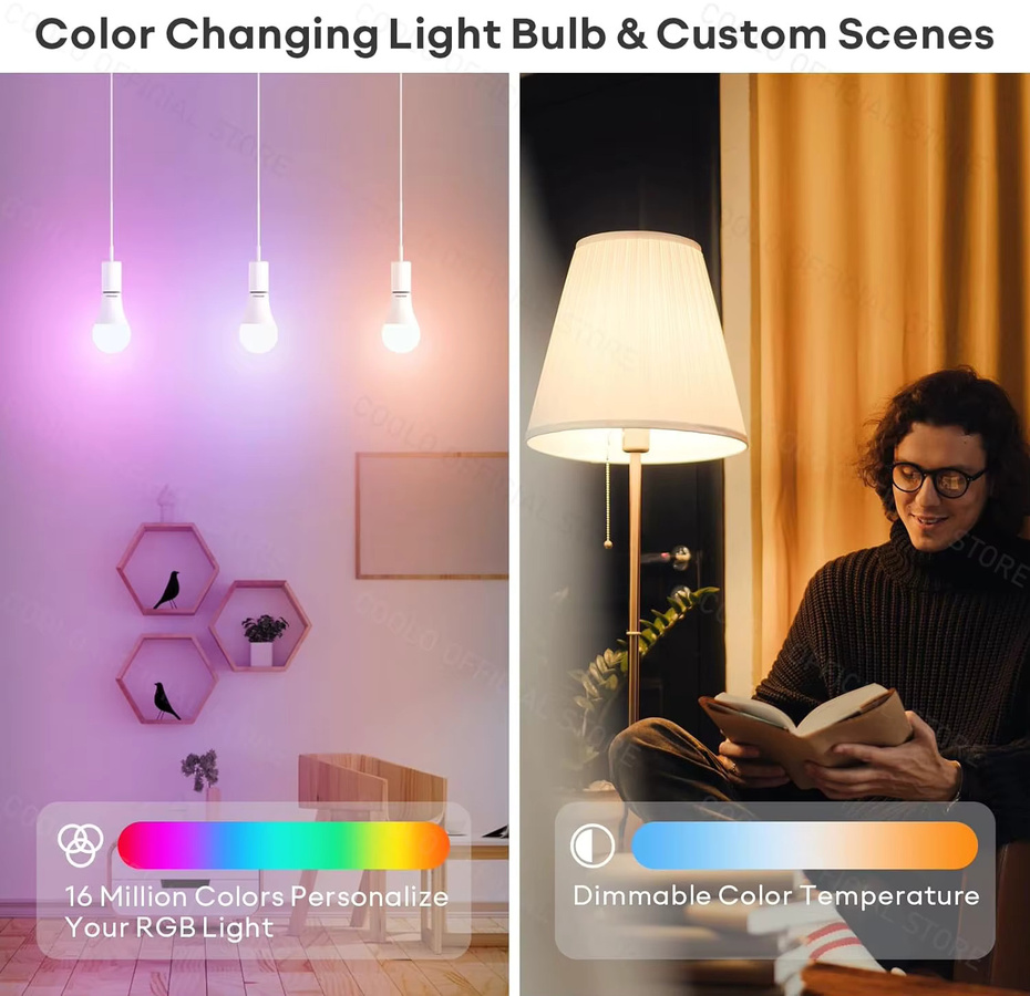 COOLO Smart LED-Glühbirne E27 WiFi Zigbee dimmbar, 18 W, Weiß, kompatibel mit Alexa und Google Home - Bild 2