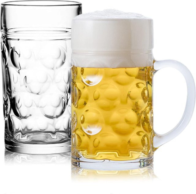 Wiederverwendbarer Acryl-Bierkrug aus Kunststoff, transparent, 1 l - Bild 1
