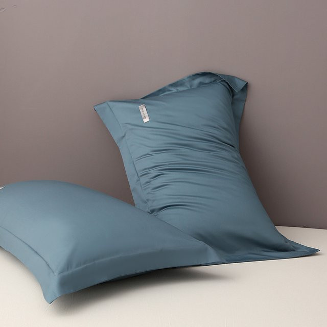 2er-Set Kissenbezüge aus 100 % ägyptischer Baumwolle von monnom in Blau, B/H: 30 x 50 cm - Bild 1