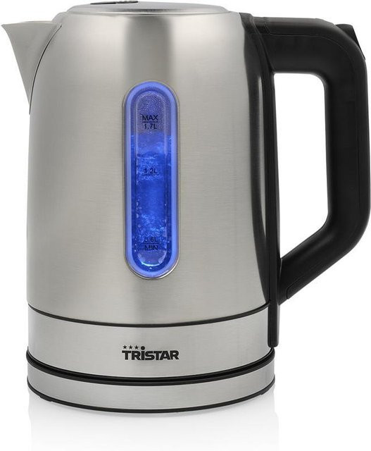 Tristar Wasserkocher WK-1344 Edelstahl in Schwarz und Silber mit 1,7 l Fassungsvermögen und 2200 W Leistung - Bild 1