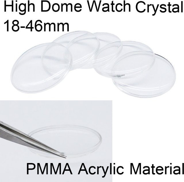 DAHASE Uhrenkristall Acryl, deckelförmig, 18 mm – 46 mm, Weiß, Unisex - Bild 1