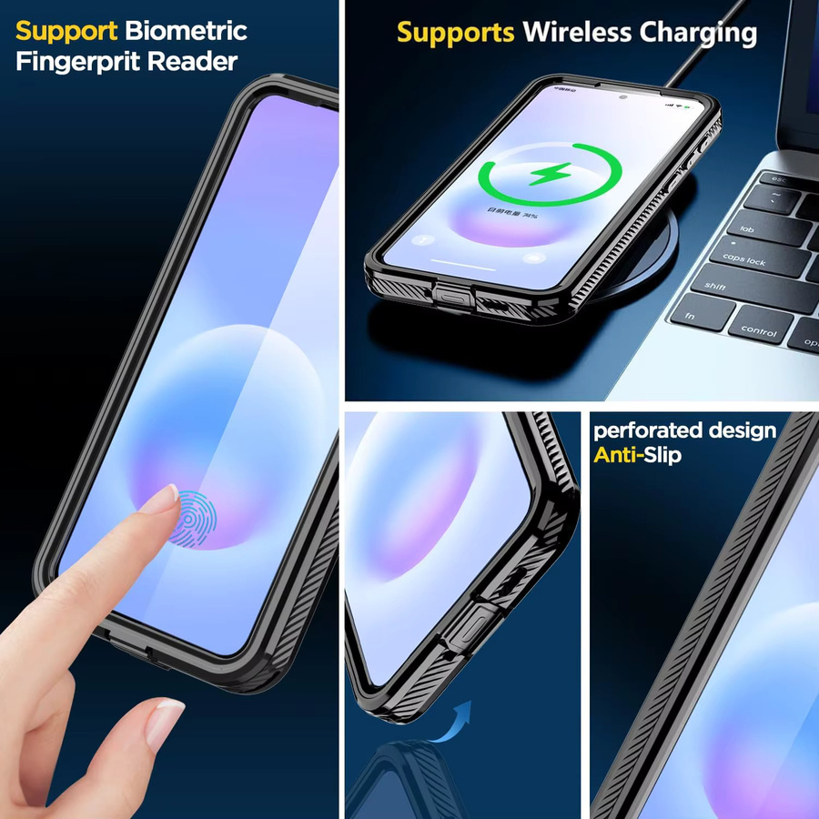 Huikai Wasserdichte Schutzhülle für Samsung Galaxy A57 5G A37 A56 A36, IP68 stoßfest und staubdicht, Farbe: Schwarz - Bild 4