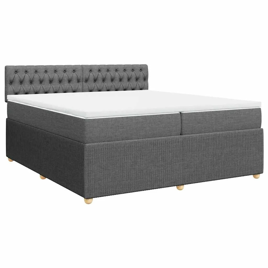 vidaXL Boxspringbett mit Matratze Dunkelgrau B/T: 200 x 200 cm - Bild 2