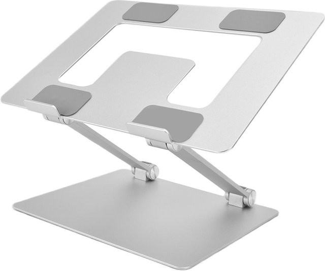 KONNWEI Laptopständer aus Aluminiumlegierung, zusammenklappbar und tragbar, Silber/Weiß - Bild 1