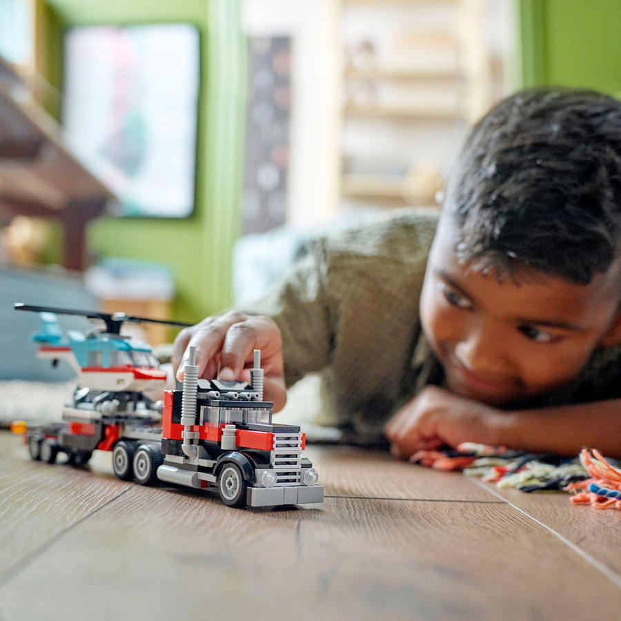 LEGO Creator Tieflader mit Hubschrauber Konstruktionsspielzeug - Bild 4
