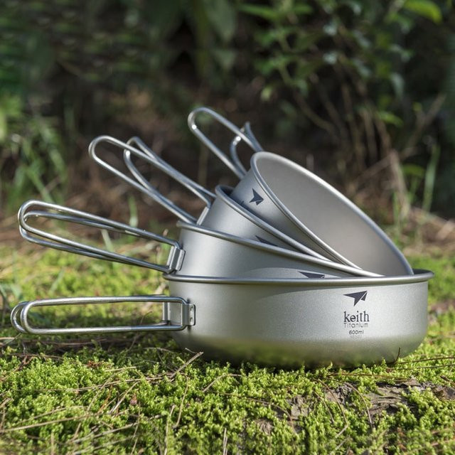 Keith Titanschale in Silber, ultraleichtes Outdoor-Geschirr für Camping und Wandern, 400 ml - Bild 1
