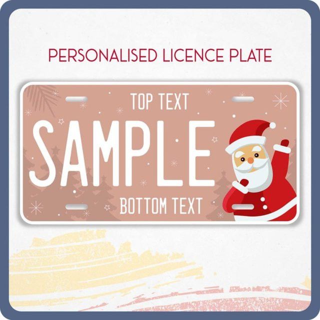 Personalisiertes Weihnachtsmann-Nummernschild von Hello Young in Schwarz als Wandkunst für Weihnachten - Bild 1