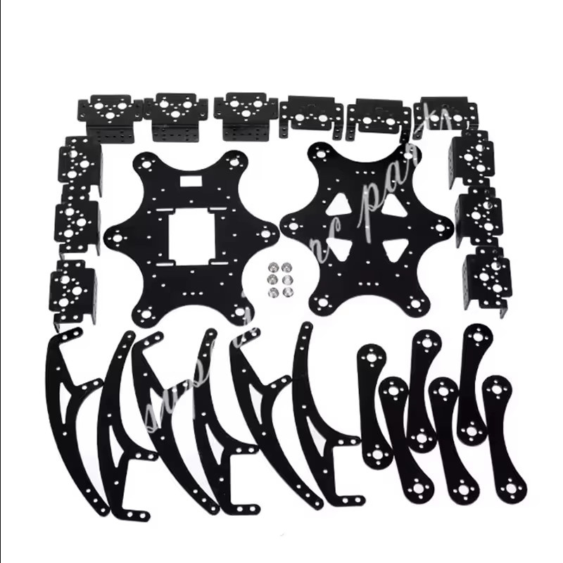 FutureTrace Aluminium Hexapod Spider Roboter Rahmen Kit, Metall, Silber, Schwarz - Bild 2