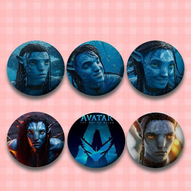 Brosche Avatar, Weißblech, Metall, Unisex - Bild 1