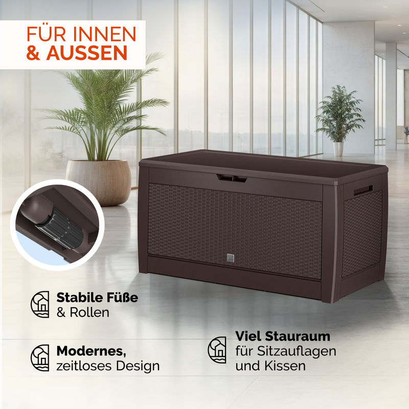 CASARIA Gartenbox Rato in Braun mit Rattan-Optik, wasserdicht, 310 l, Kunststoff - Bild 5