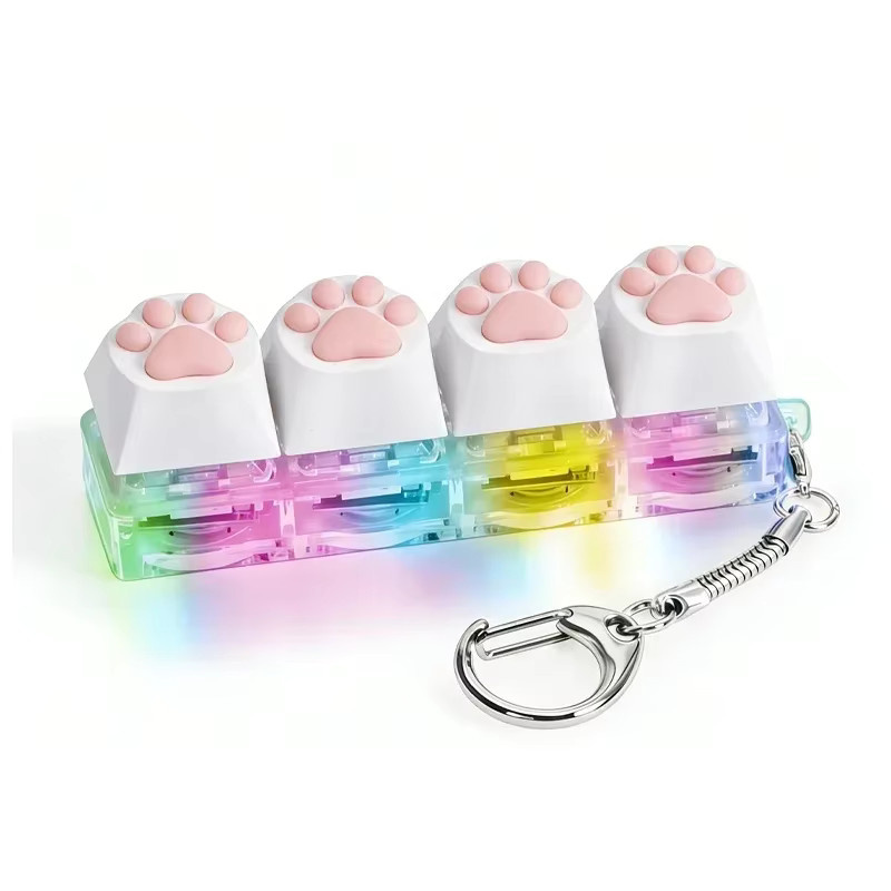 WORLDKPI Katzenpfoten-Klicker-Schlüsselanhänger, mit LED-Licht, Fidget-Spielzeug - Bild 5