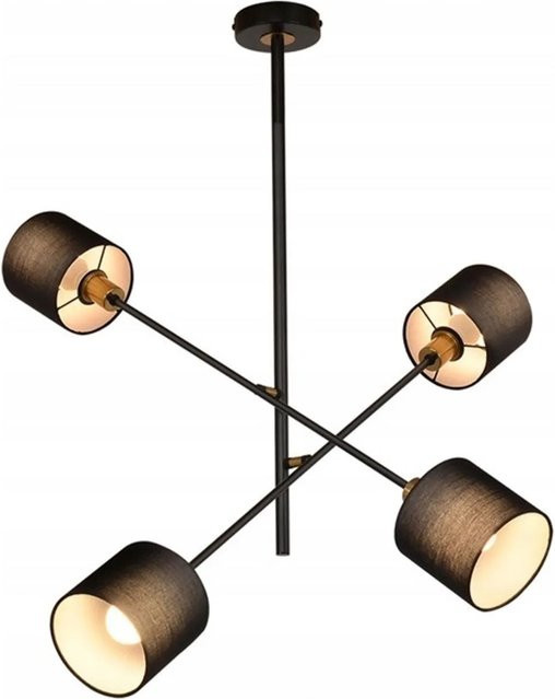 NETTLIFE Pendelleuchte aus schwarzem Metall im Vintage-Design, Durchmesser: 85 cm, 4 E14 Fassungen, max. 25 W - Bild 1