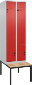 C+P Z-Spind Classic PLUS Sitzbank mit 4 Fächern und Sicherheits-Drehriegel, Buche-Hartholz, B/T/H: 212,0 x 60,0 x 81,5 cm - Bild 1