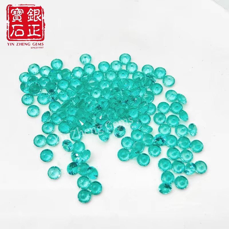 YinZheng Paraiba Lose Steine, Runde Form, 0,8-3,0 mm, Synthetisch - Bild 4