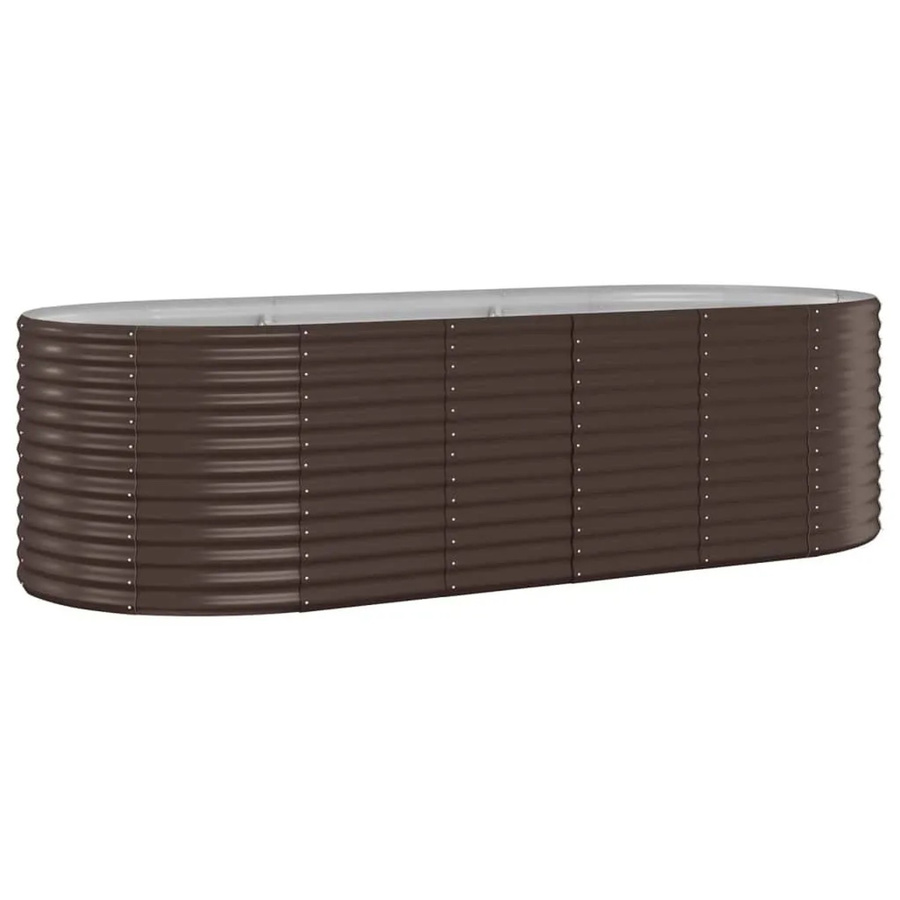 vidaXL Hochbeet aus verzinktem Stahl in Braun, B: 249 cm, T: 100 cm, H: 68 cm - Bild 2