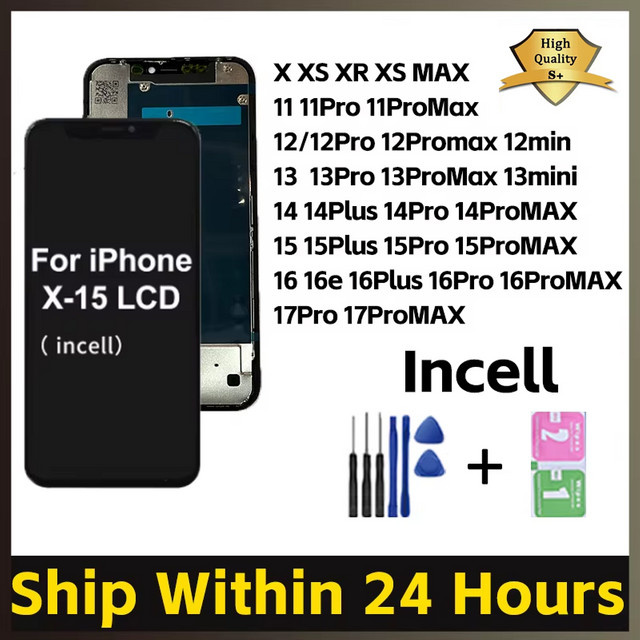 AEVYVKV AAA+ LCD-Display mit 3D-Bildschirm-Digitizer für iPhone X XR XS Max, iPhone 11 bis iPhone 17 Pro Max Mini und iPhone 14 15 16 Plus in Schwarz - Bild 1